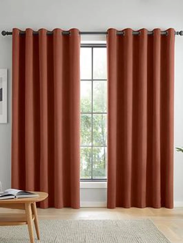 Image of Catherine Lansfield Wilson Velvet Blackout Thermal Eyelet Curtains - Green Unisex One Size