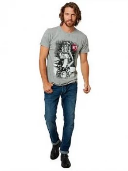 Joe Browns King Of The Road T-Shirt - Grey Marl, Grey, Size S, Men