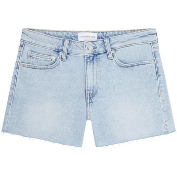 Image of Calvin Klein Jeans Mid Rise Shorts - 1AA DENIM LGHT