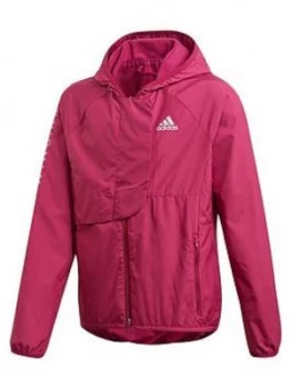 Image of adidas Girls Wind Ready Wind Breaker - Purple, Size 14-15 Years, Women