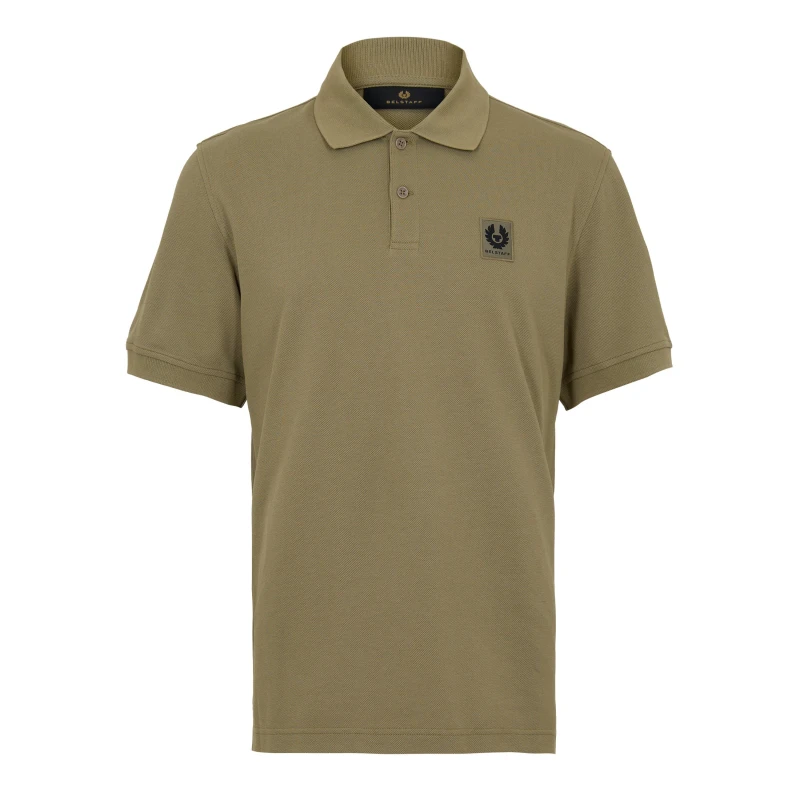 Image of Belstaff Cotton Pique Polo Fatigue Green male L