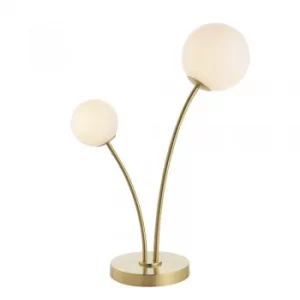Image of Complete Table Lamp Satin Brass Plate, Opal Glass