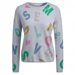 image of Oui KW Letter Jumper - Greygreen 0906