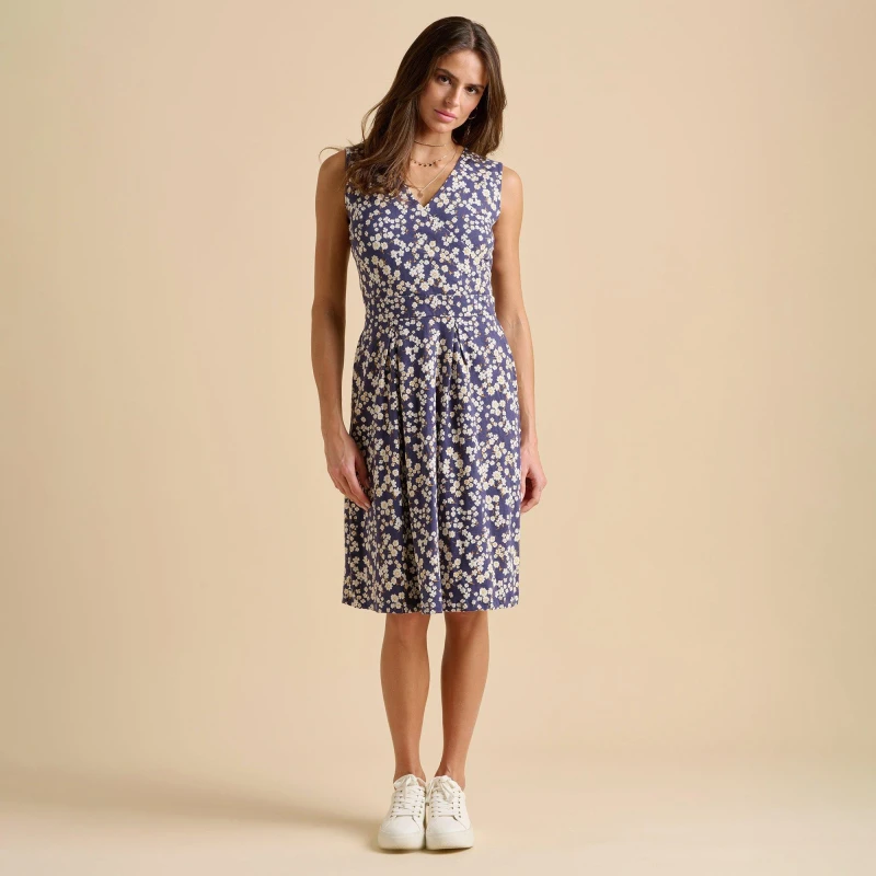 Image of Brakeburn Floating Daisy Knee Length Dress Navy female 18