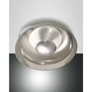 Image of Fabas Luce Lighting - Fabas Luce Vintage Integrated LED Semi Flush Light Transparent Grey Glass