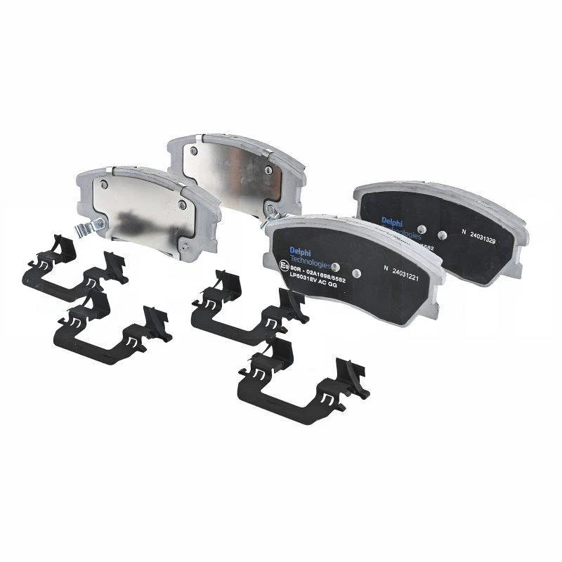 Image of DELPHI LP5031EV Brake pad set with accessories, with anti-squeak plate Brake Pad Set,disc brake (402)