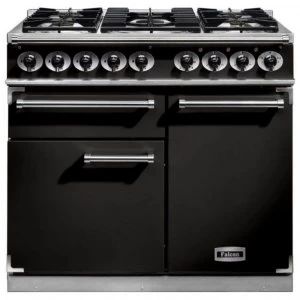 image of Falcon F1000DXDFBLCG 98460 100cm Deluxe Range Cooker - Black Finish