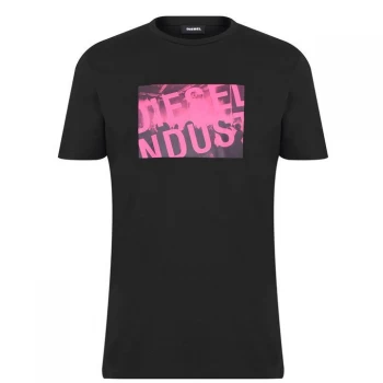 Image of Diesel Print Square T Shirt - Black 9XX