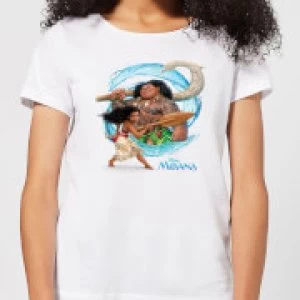 Image of Moana Wave Womens T-Shirt - White - 3XL
