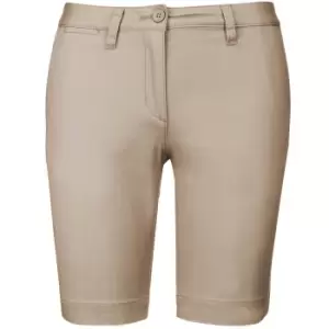 Image of Kariban Womens/Ladies Chino Bermuda Shorts (12 UK) (Beige)