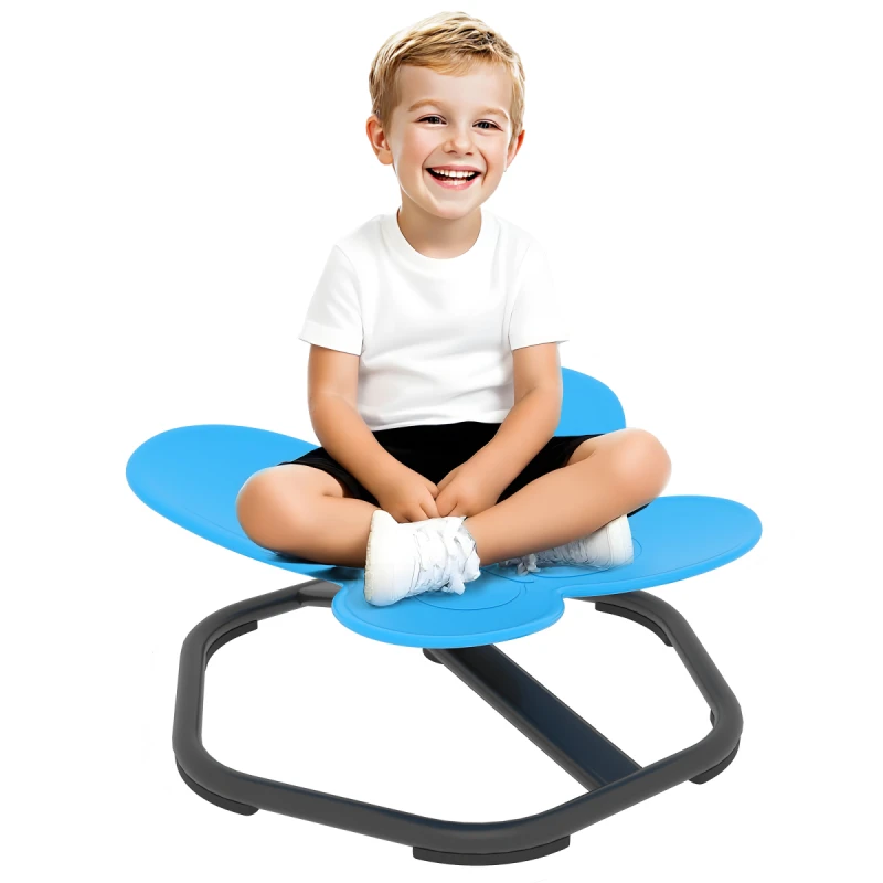 Image of AIYAPLAY AIYAPLAY Butterfly-Shaped Kids Swivel Chair, Sensory Spinning Chair, Blue - Blue
