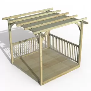 image of 8' x 8' Forest Small Pergola Deck Kit with Canopy (2.4m x 2.4m)