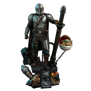 Image of Hot Toys Star Wars The Mandalorian Action Figure 2-Pack 1/4 The Mandalorian & The Child Deluxe 46 cm