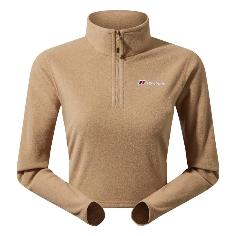 Image of Berghaus Urban Prism Crop Half-Zip Fleece - Beige Beige 10 - 12