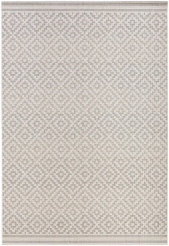 Image of The Rugs Raute Diamond Rug Indoor Outdoor Polypropylene Weatherproof Durable In Cream