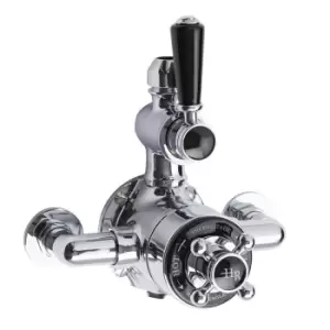 Image of Hudson Reed Twin Exposed Shower Valve - Chrome/Black