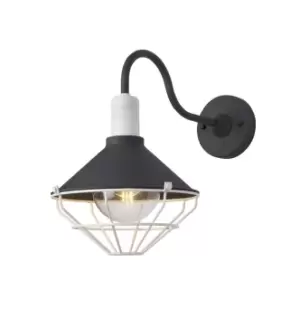 Image of Dome Wall Lamp, 1 Light E27, IP65, Anthracite, Matt White