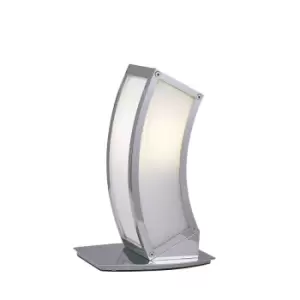 Image of Duna GU10 Table Lamp 1 Light L1/SGU10, Polished Chrome/White Acrylic, CFL Lamps INCLUDED
