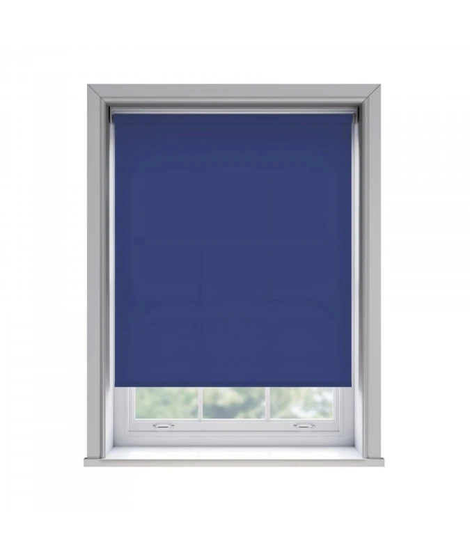 Image of New Edge Blinds No Drill Navy Thermal Blackout Roller Blind 170cm Drop Size: 125cm Navy Unisex 125 cm