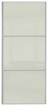Image of Sliding Wardrobe Door W914mm 3 Panel Soft White Glass