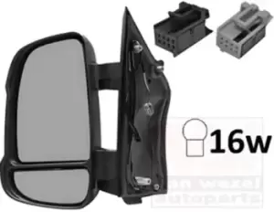 Image of VAN WEZEL Wing mirror FIAT,PEUGEOT,CITROEN 0983805 Outside mirror,Side mirror,Door mirror,Side view mirror,Offside wing mirror