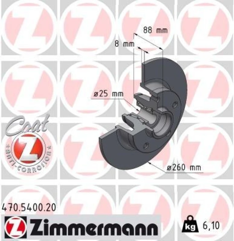 Image of ZIMMERMANN Brake disc ZIMMERMANN 470.5400.20