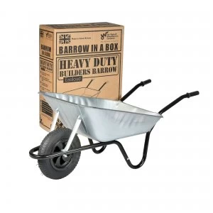 image of 85L Galvanised Builders Barrow Pneumatic Wheel