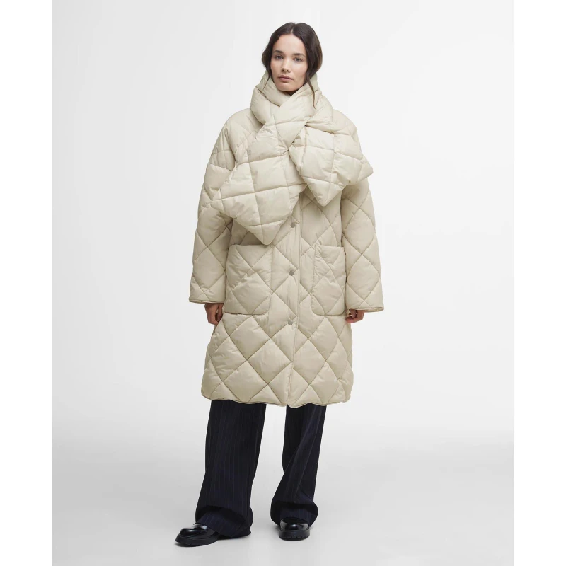 Image of Barbour Brigitte Puffer Coat with Scarf
