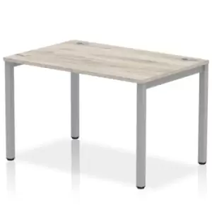 Image of Impulse Bench Single Row 1200 Silver Frame Office Bench Desk Grey Oak