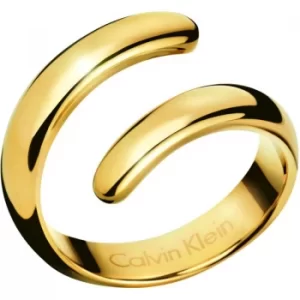Image of Ladies Calvin Klein PVD Gold plated Size P Embrace Ring