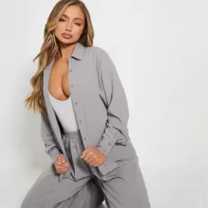 I Saw It First Oversized Woven Shirt Co-Ord - Grey