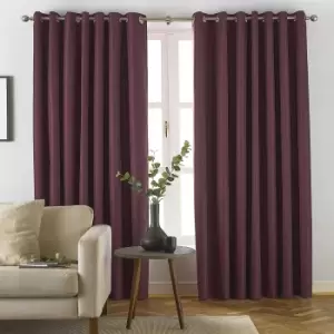 Image of Furn Moon Eyelet Curtains (46in x 56in) (Red)