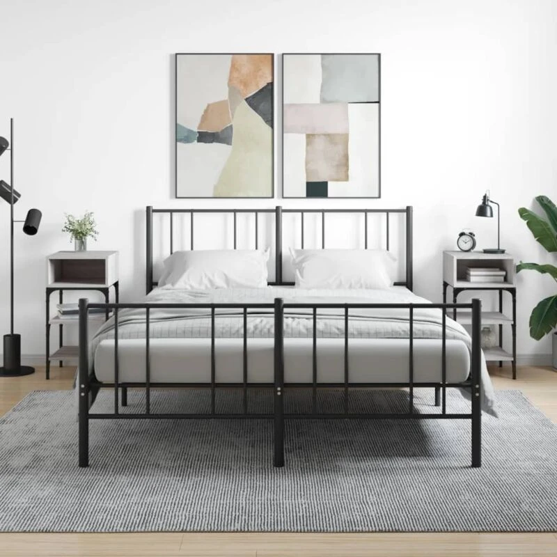 Image of VIDAXL Bedside Tables 2 pcs Grey Sonoma 35x34.5x70cm Engineered Wood Vidaxl 8720845938499