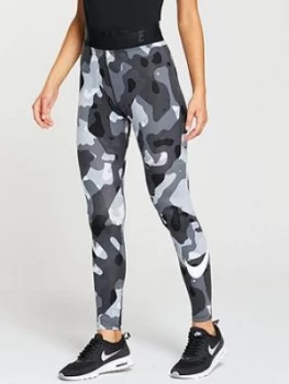 Image of Nike Sportswear Printed Swoosh Legging Camo Black Print Size M Women