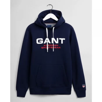 image of Gant Retro Shield OTH Hoodie - ClassicBlue 409