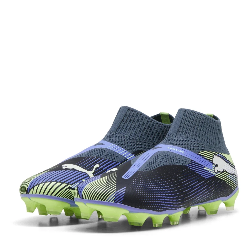 Image of Puma Future 7 Match+ Laceless Firm Ground Football Boots Grey/White/Grn male 8 (42)