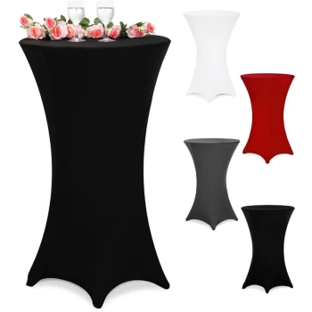 image of Table Cover High Bar Stand Ø60 Ø70 Ø80 Wedding Birthday Party Event Spandex Ø60cm / schwarz (de)