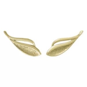 image of Ladies Sara Miller Kew 18Ct Gold Plated Leaf Stud Earrings