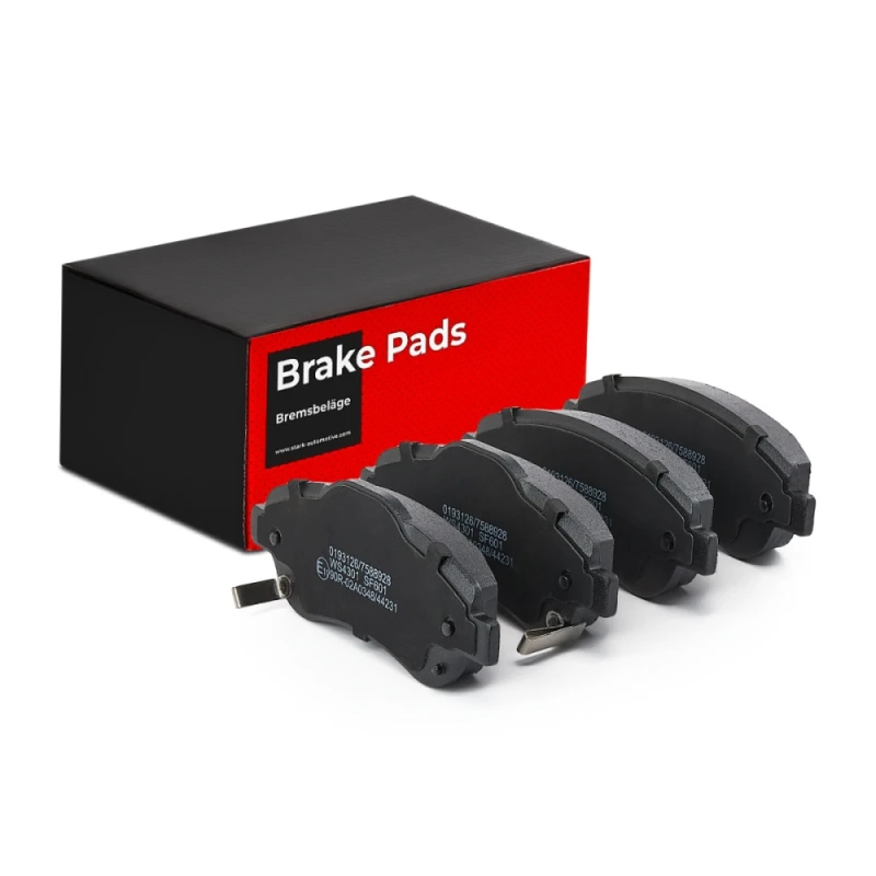 Image of STARK SKBP-0010242 Brake pad set Front Axle, with acoustic wear warning, with anti-squeak plate Brake Pad Set,disc brake (402)
