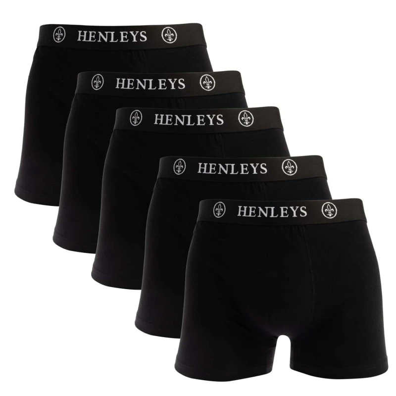 Image of Henleys 5 Pack - Black 2XL