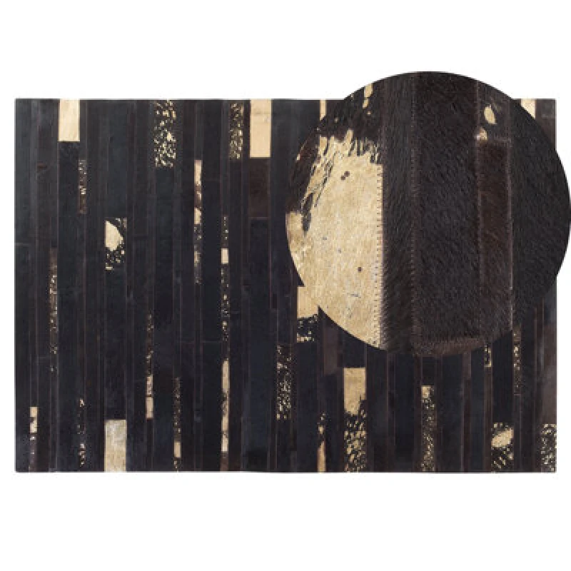 Image of Beliani Rug Artvin Brown 140 X 200 Cm Leather