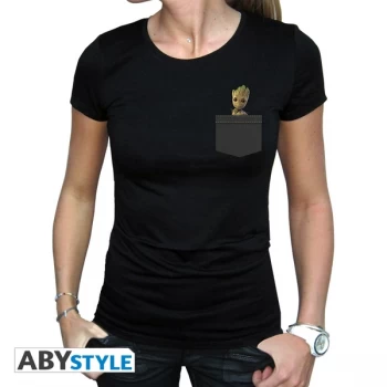 Image of Marvel - Pocket Groot Womens Large T-Shirt - Black