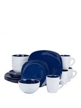 Image of Waterside Blue Nova Square 16 Piece Dinner Set