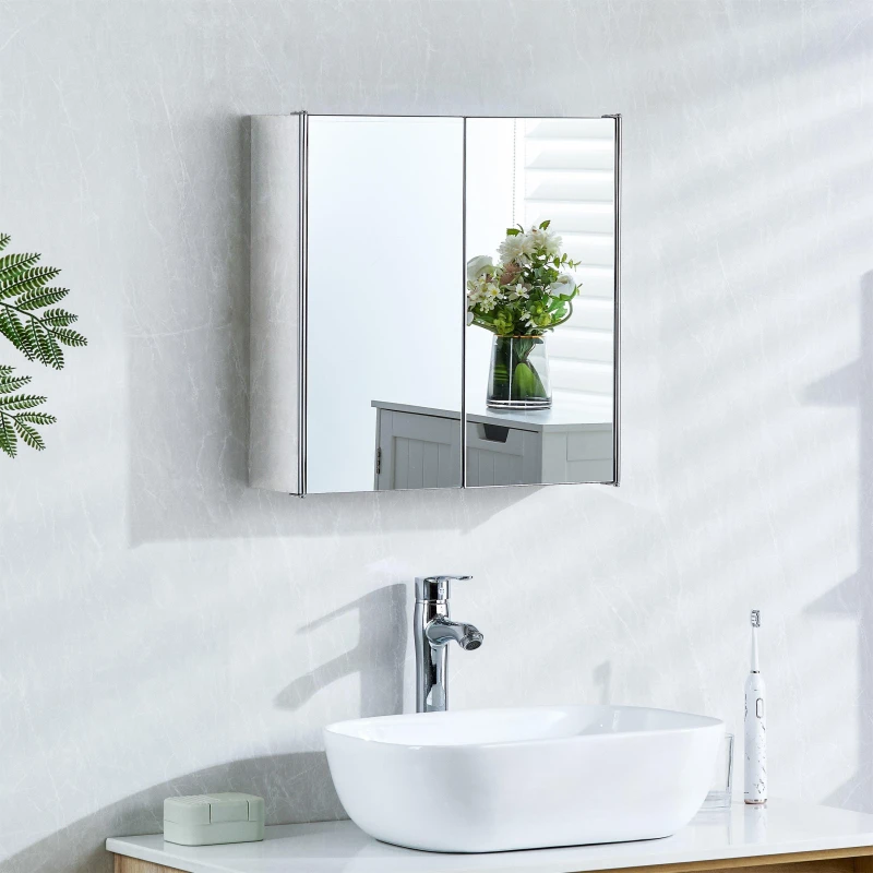 Image of Lassic Tiano Stainless Steel Mirrored Double Cabinet Silver unisex Double