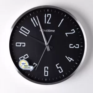 image of HOMETIME Metal Wall Clock with Silent Sweep Movement White