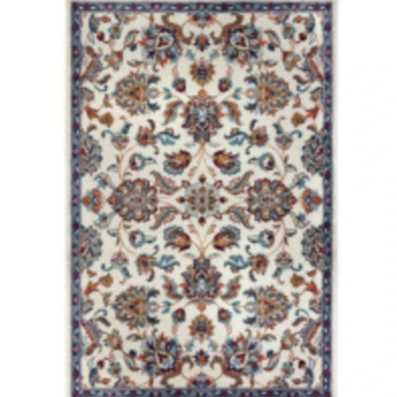 Image of THE RUGS Orient Rug Caracci Vintage Floral Design Low Pile Living Room in Cream Size: 80cm x 240cm Cream Unisex 80cm x 240 cm