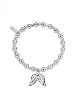 Image of Chlobo Sterling Silver Mini Small Ball Double Angel Wing Bracelet