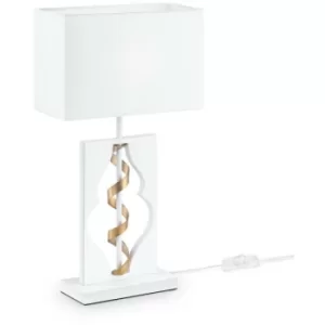 Image of Intreccio Table Lamp White with Gold, 1 Light, E14