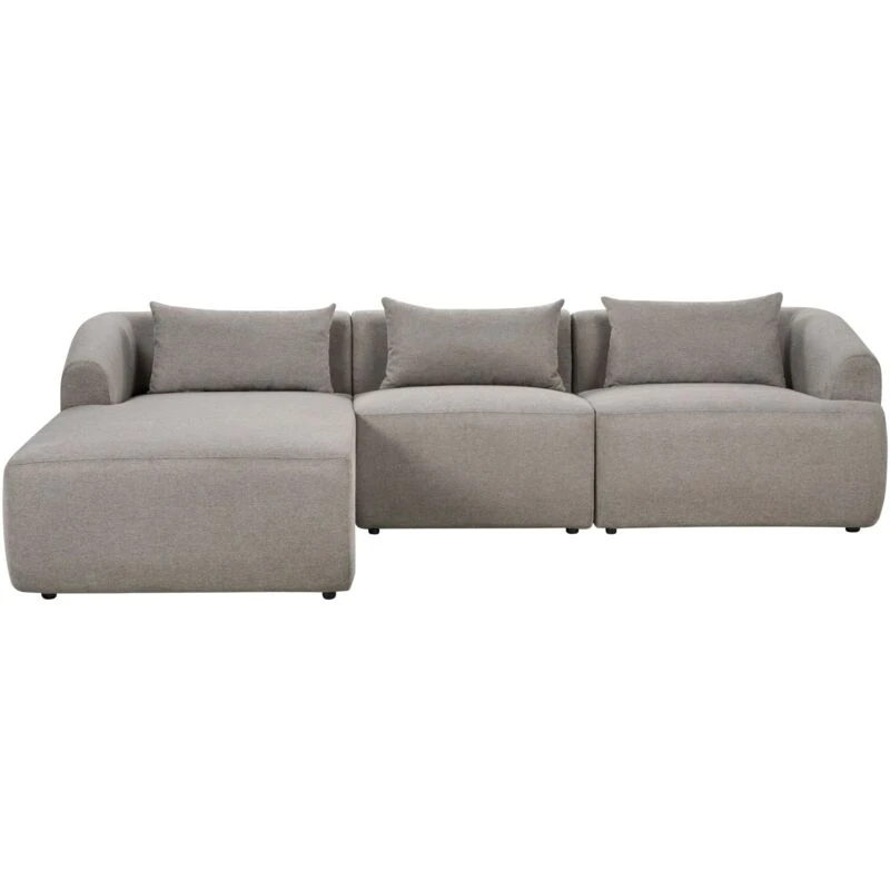 Image of Beliani Corner Sofa 3 Seater Svansele Fabric Taupe Right Hand