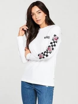 Image of Vans Long Sleeve Patchwork Floral Top White Size XS Women